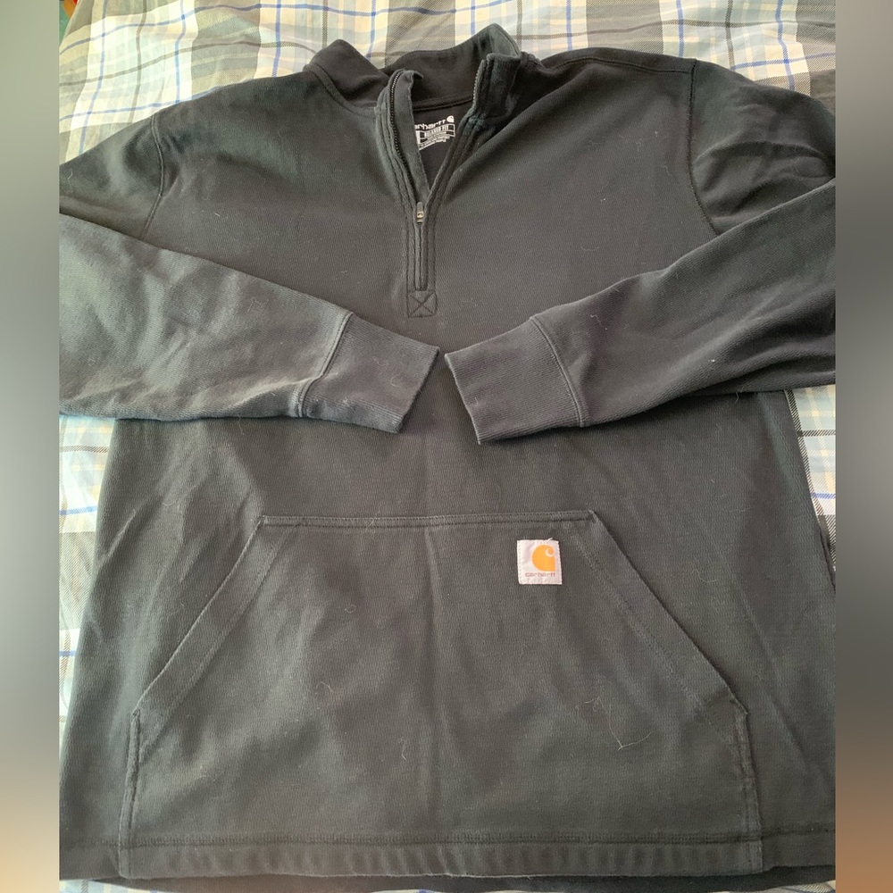 Carhartt Black Half-Zip Pullover with Front Pouch